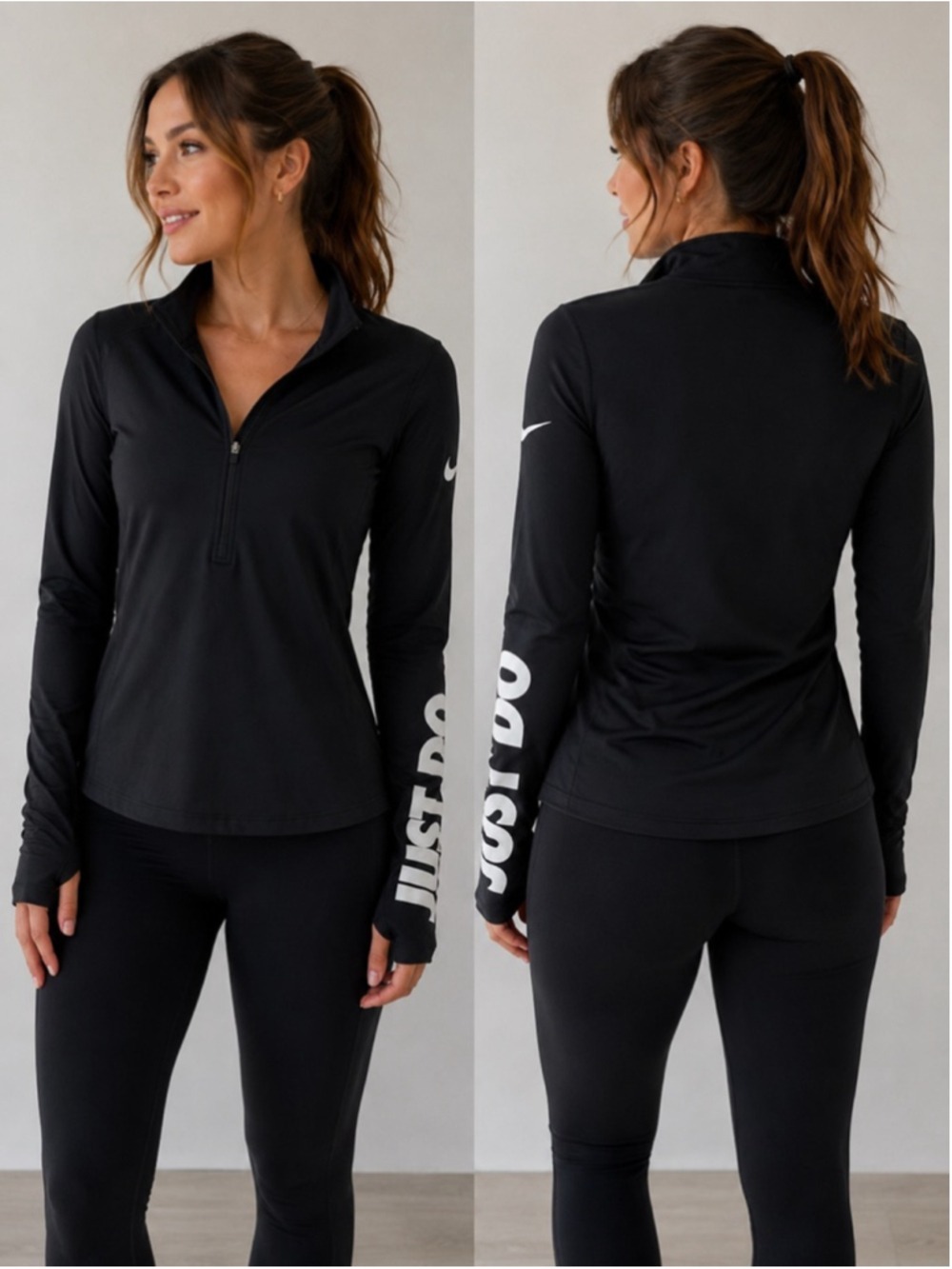 Nike Pro "Just Do It" half-zip long sleeve training top size S